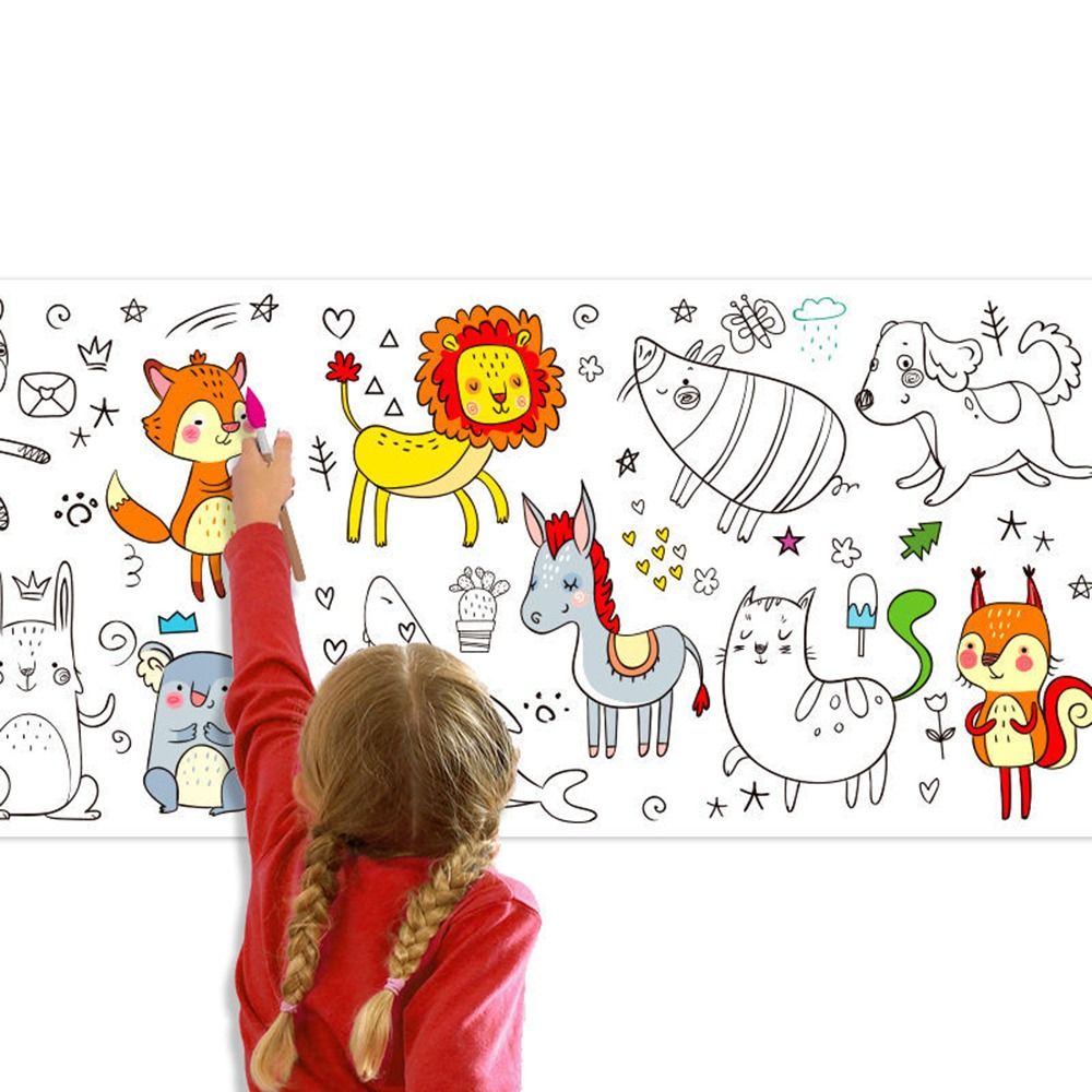 Kids Education Laptop - Wandsticker Graffiti-Schmuckrollen Farbfüllpapier-Rolle Kinder-Zeichenrolle Leere Malvorlagen