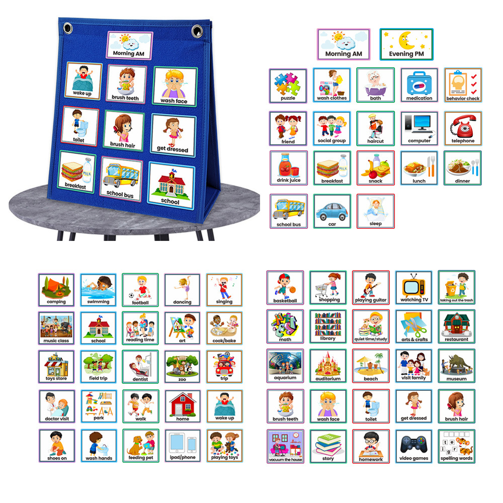Kids Education Tools - Neuankömmling doppelseitiges, selbststehendes, faltbares Desktop-Taschendiagramm für
