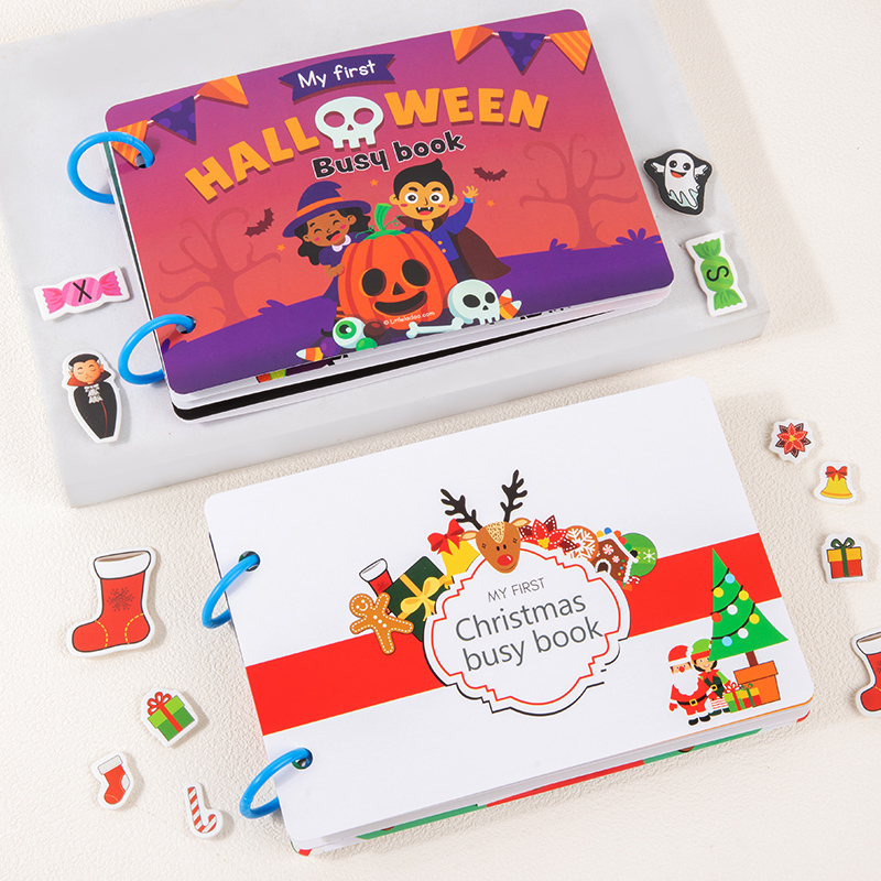 Kids First Education - Montessori Baby Beschäftigt Buch Halloween Geschenk