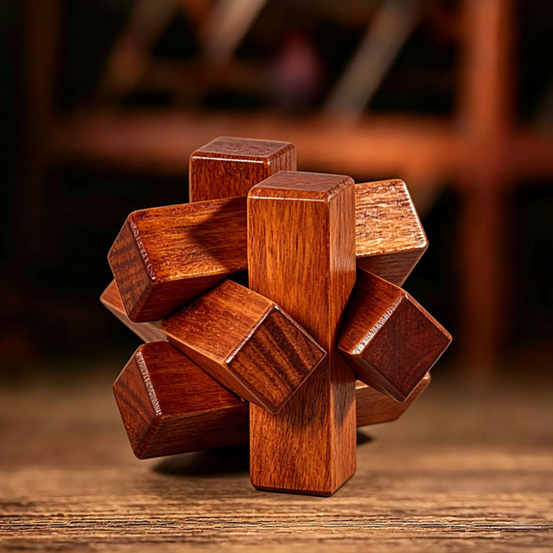 Kids Education Fun - Holzknoten-Puzzle IQ-Logiktraining Entwirrungs-Denksportspielzeug Lehrreiches Spaß-Herausforderungsspiel Geschenke