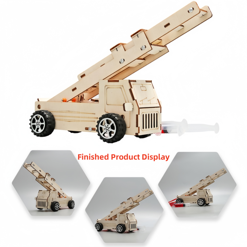 Kids Education Tools - DIY-Modellbausatz für Holzleiter, Feuerwehrauto für Kinder