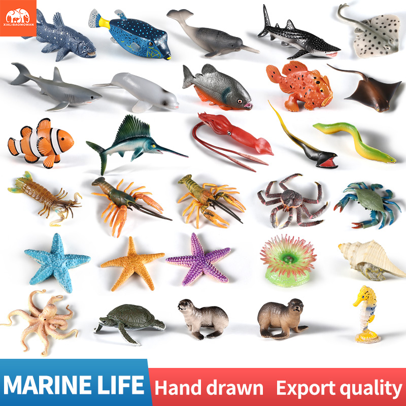 Kids First Education - Meereslebewesen Actionfiguren-Set - Delfin Hai Seestern