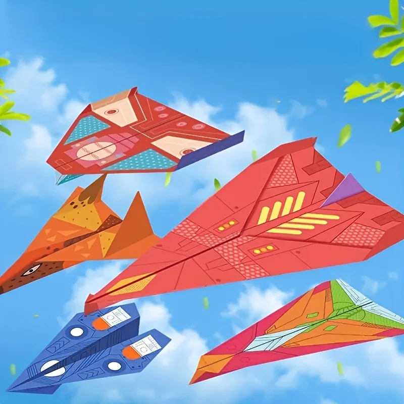 Kids Education Activities - 36 Blatt Papierflugzeug-Origami-Set für Kinder, STEM-Lernspielzeug,